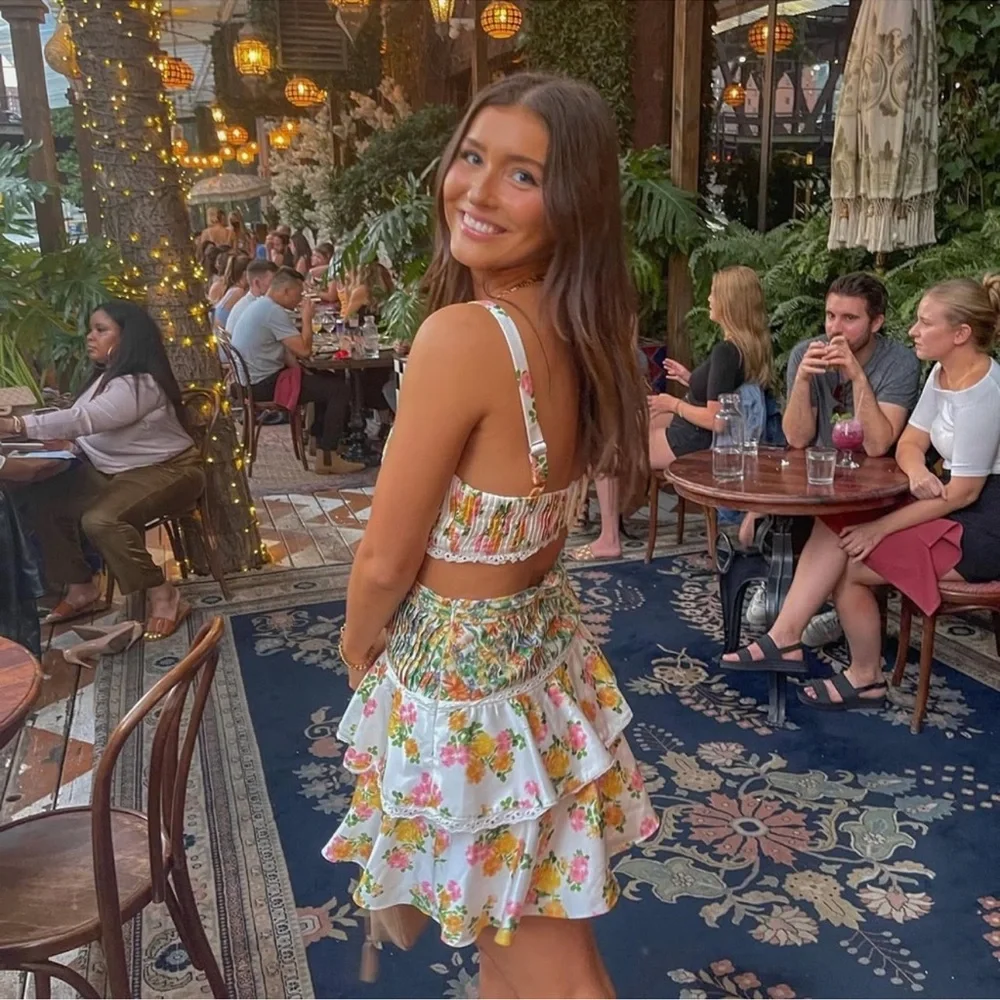 NWT For Love and Lemons Rosalyn skirt set Size: Medium - Picture 2 of 10